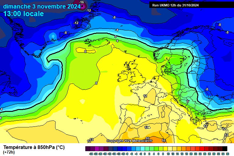 Modele UKMO - Carte prvisions 